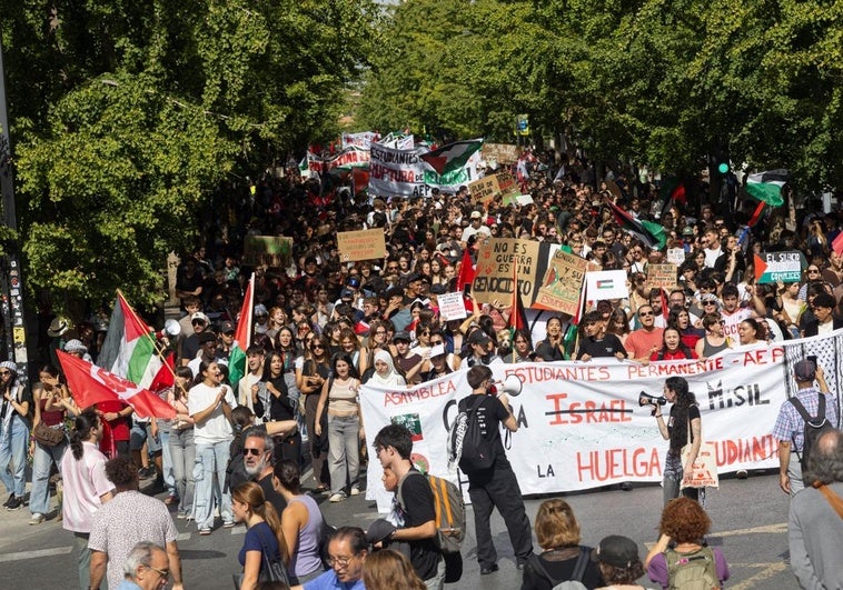 Los jóvenes encabezan una manifestación con más de 3.000 asistentes por la libertad de Palestina